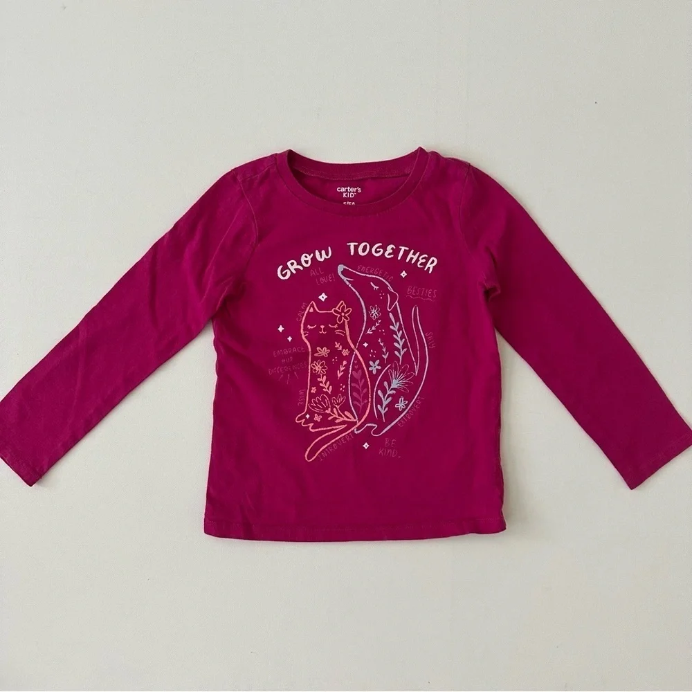 Carter’s Kid Girls Long Sleeve Graphic Shirt Size 5